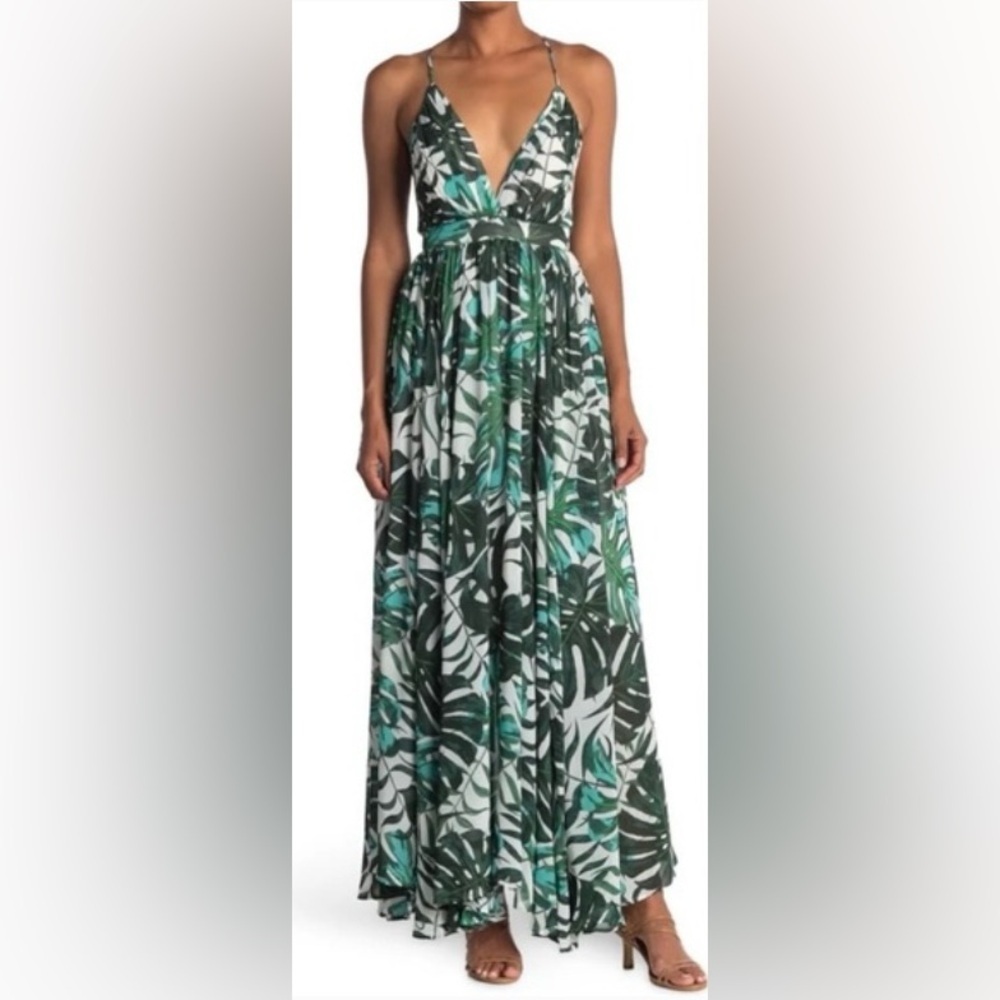 Meghan LA Enchanted Garden Floral Print Maxi Dress - Size Large